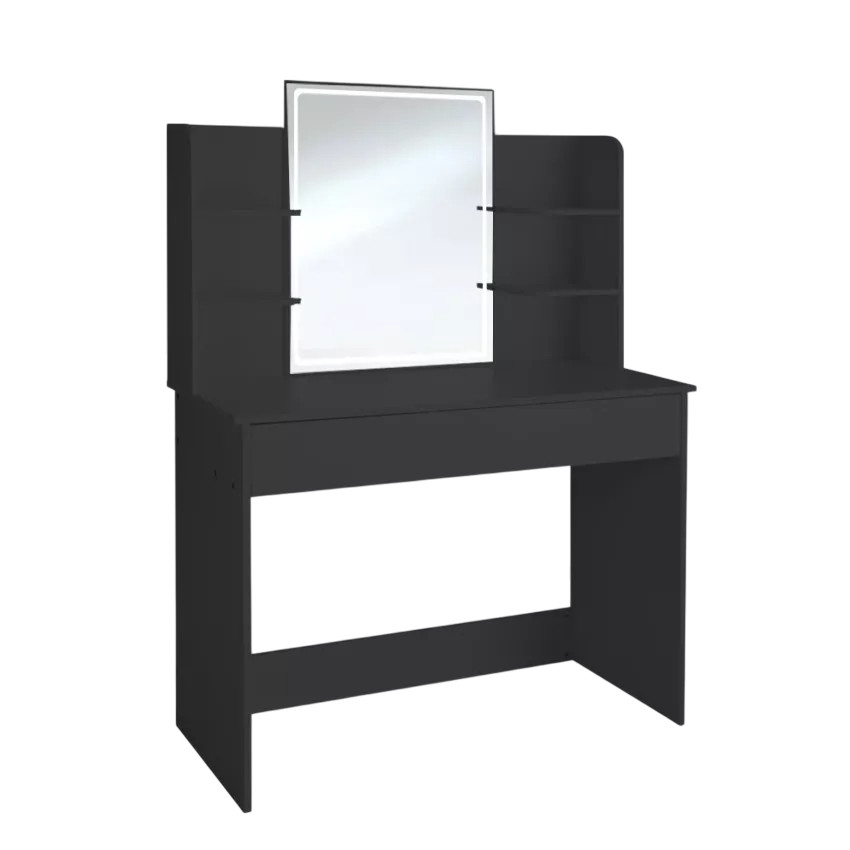 Postazione trucco moderno nero con specchio LED Green