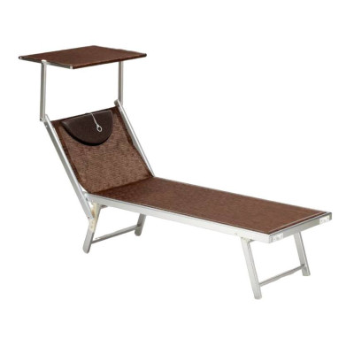 Lettino da sole professionale con parasole per la spiaggia Hawaii