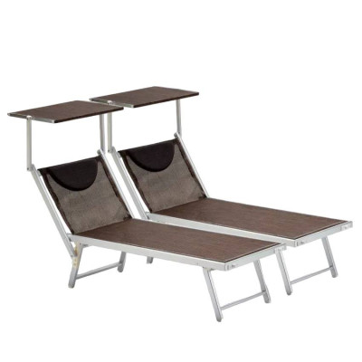 2 lettini prendisole da spiaggia in alluminio Phuket