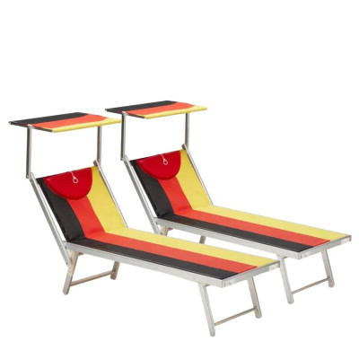 2 lettini da spiaggia in alluminio professionale Europa