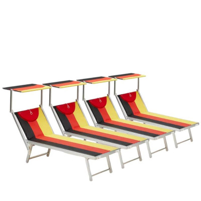 4 lettini da spiaggia in alluminio professionale Europa