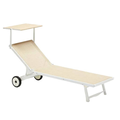 Lettino prendisole con ruote in alluminio per giardino Barcellona