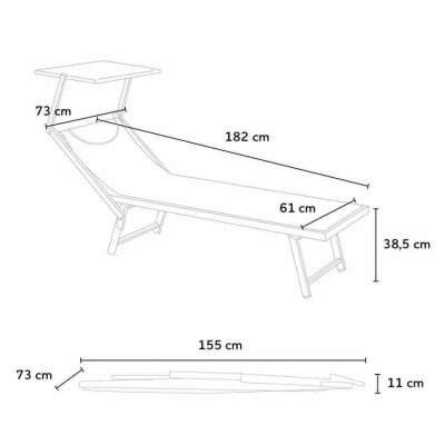 Set di 2 lettini da sole con parasole sdraio da spiaggia Hawaii
