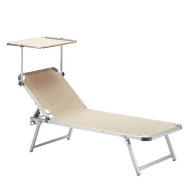 Lettino da spiaggia in alluminio con parasole Malaga