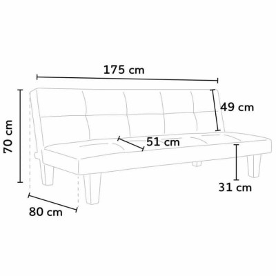 Divano letto convertibile a 3 posti clic clac design moderno Prugno