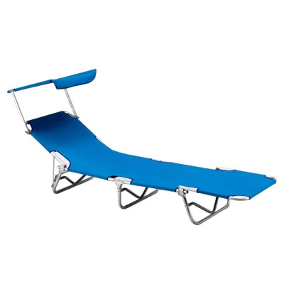 Lettino pieghevole da spiaggia con parasole Tulum