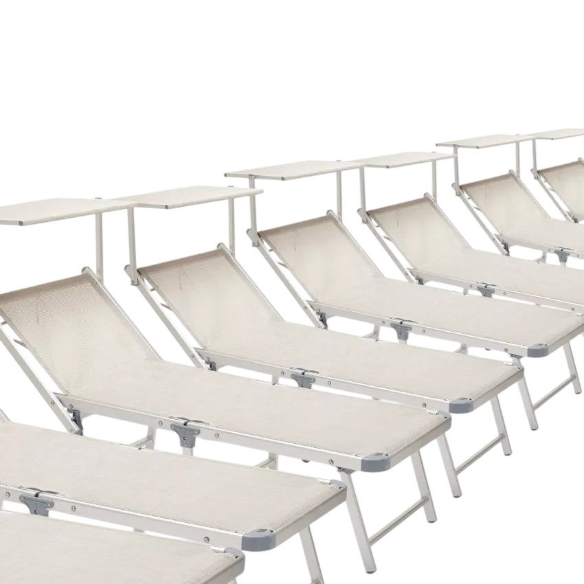 20 lettini da giardino pieghevoli moderni per piscina Fiji