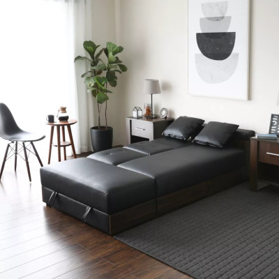 Divano letto 3 posti pouf portabicchieri e contenitore Ginepro