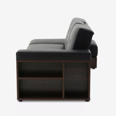 Divano letto 3 posti pouf portabicchieri e contenitore Ginepro