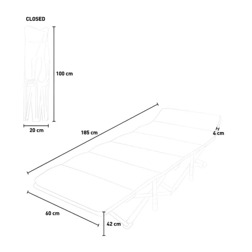 Lettino da campeggio pieghevole 60x185 cm confortevole Amalfi