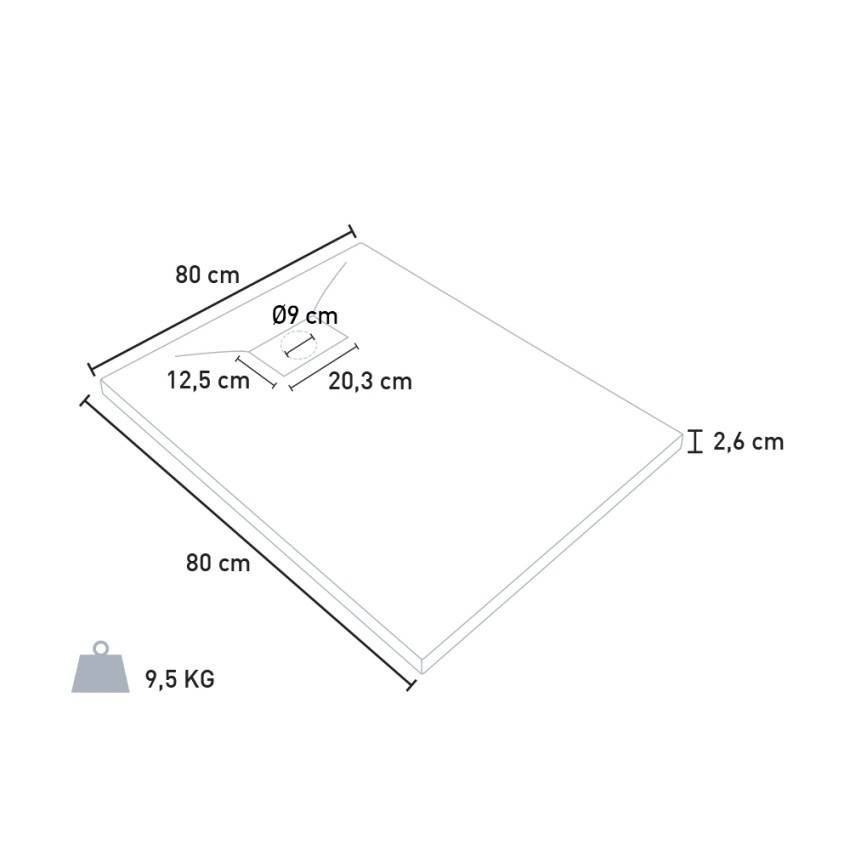 Piatto doccia 80x80 cm design moderno in vetroresina Perla