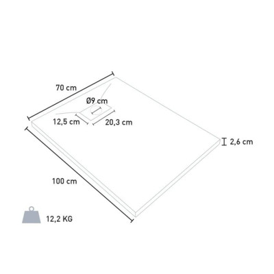 Piatto doccia 100x70 cm design moderno in vetroresina Nautilus