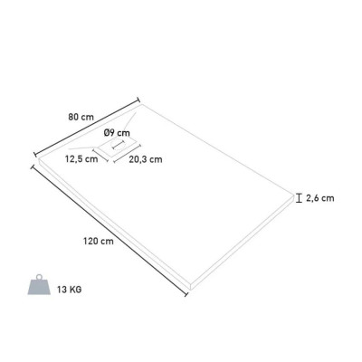 Piatto doccia rettangolare 120x80 in vetroresina Riva