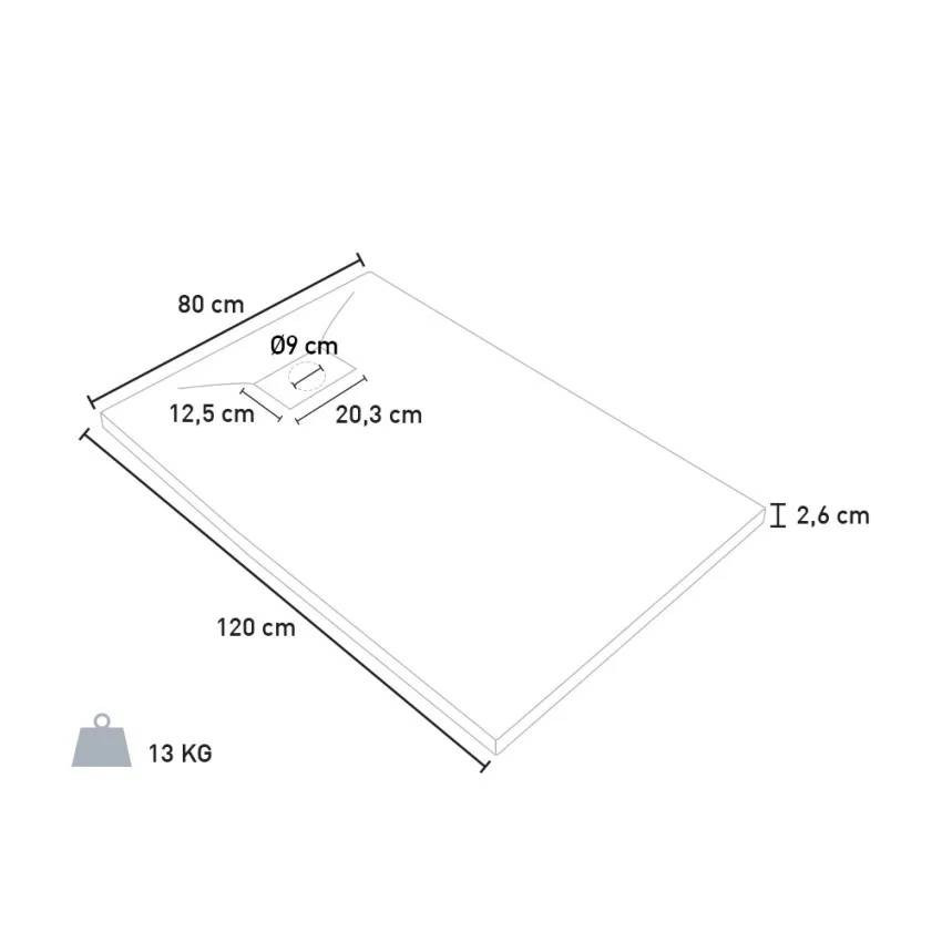 Piatto doccia rettangolare 120x80 in vetroresina Riva