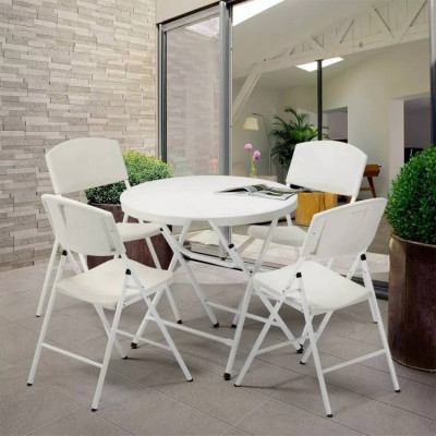 Tavolo da giardino rotondo pieghevole da campeggio 80 cm Arcadia