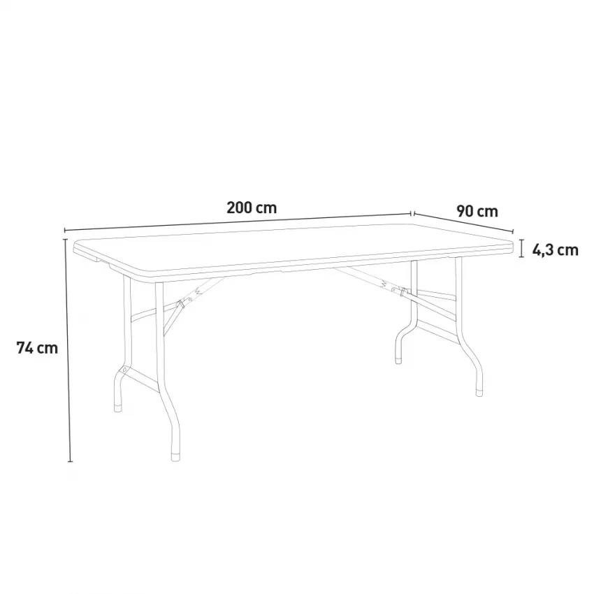 Tavolo pieghevole da giardino e campeggio 200x90 cm Erebo