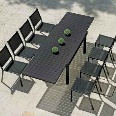 Tavolo da giardino estensibile 135-270x90cm 8 a 10 posti Ambra