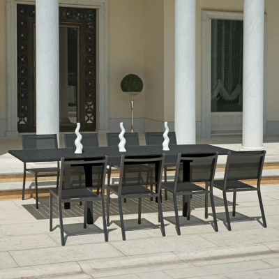 Tavolo da giardino estensibile 135-270x90cm 8 a 10 posti Ambra