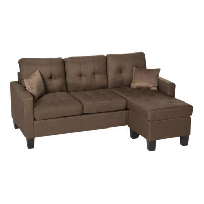 Divano 3 posti con chaise longue e cuscini confortevoli Leccio