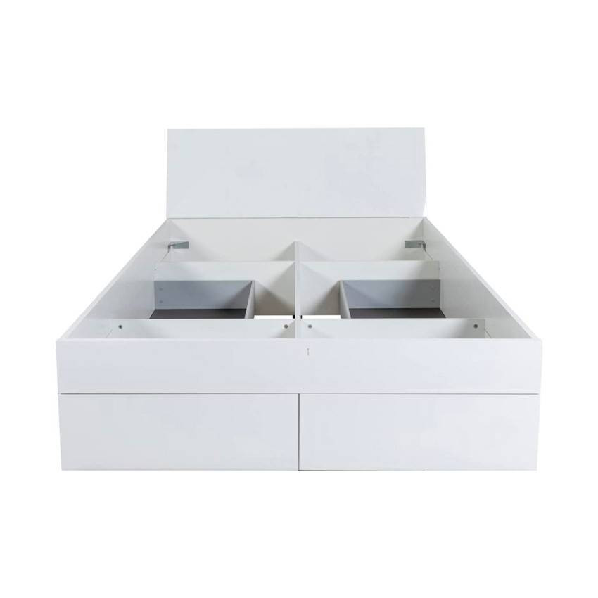 Letto matrimoniale 160x200 bianco laccato contenitore cassetti Arpa