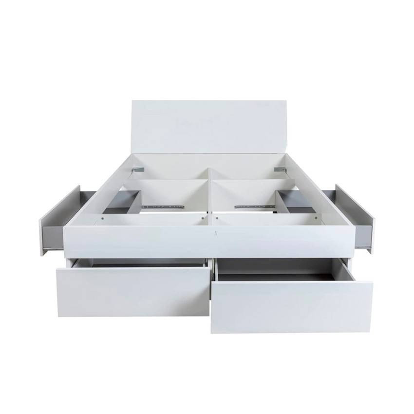 Letto matrimoniale 160x200 bianco laccato contenitore cassetti Arpa