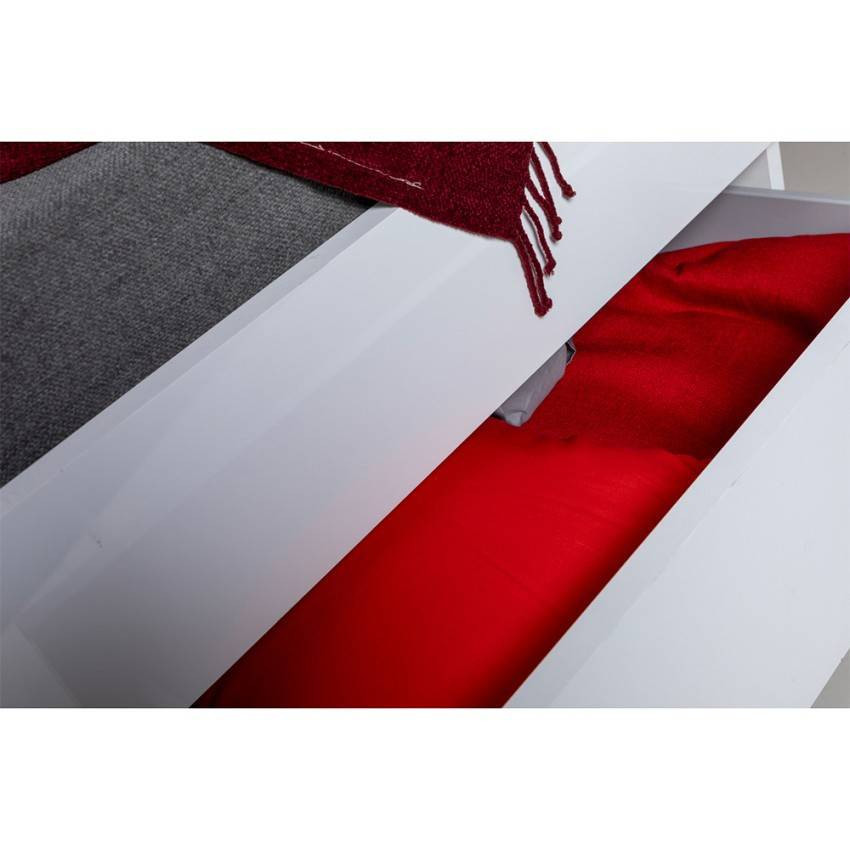 Letto matrimoniale 160x200 bianco laccato contenitore cassetti Arpa