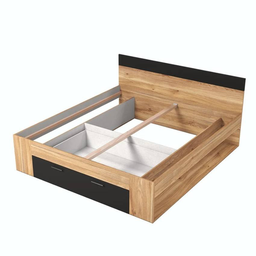 Letto matrimoniale 180x200 cm doghe e cassetto portaoggetti Fluire