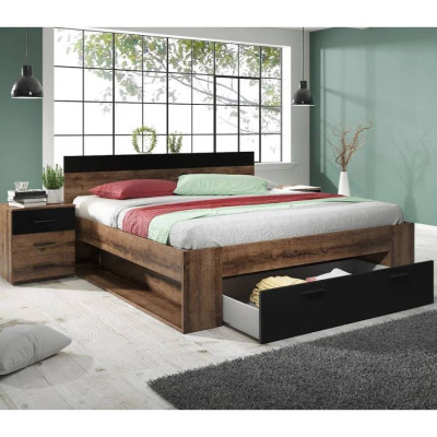 Letto matrimoniale 180x200 con contenitore moderno design Cenere