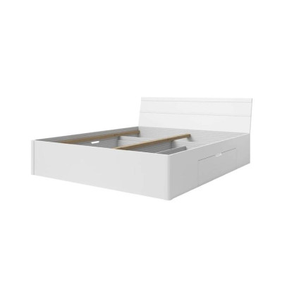 Letto matrimoniale 160x200 doghe cassetti portaoggetti moderno Lieve