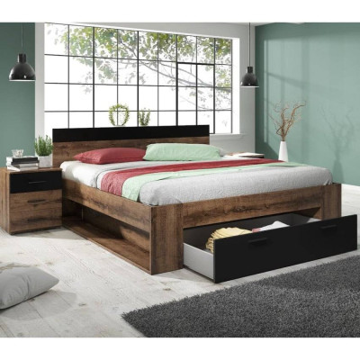 Letto matrimoniale 160x200cm contenitore rovere doghe ProfumoDiLuna