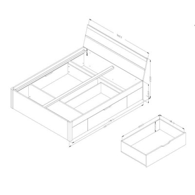 Letto matrimoniale 160x200 in legno bianco 2 comodini rete ChiaroCielo