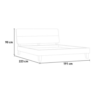 Letto matrimoniale king size 180x200 cm testiera legno ToccoDelicato