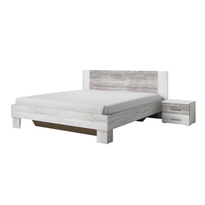 Letto matrimoniale 180x200 doghe 2 comodini legno bianco MorbidaVita