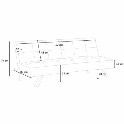 Divano letto convertibile a 3 posti clic clac moderno robusto Mandorlo