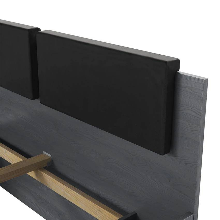 Letto una piazza e mezza 140x200 con cassetto in rovere scuro Nuvola