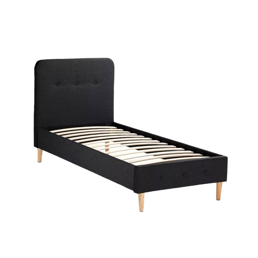 Letto singolo in tessuto e legno 80x190 con doghe SognoPerfetto