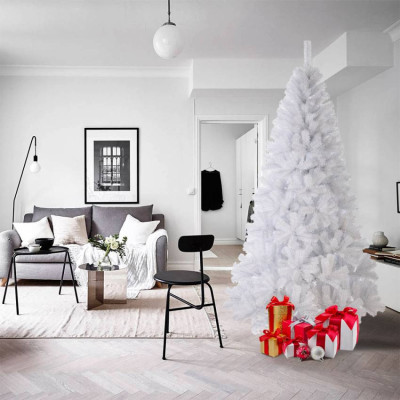 Albero di natale artificiale bianco 210 cm tradizionale Linköping
