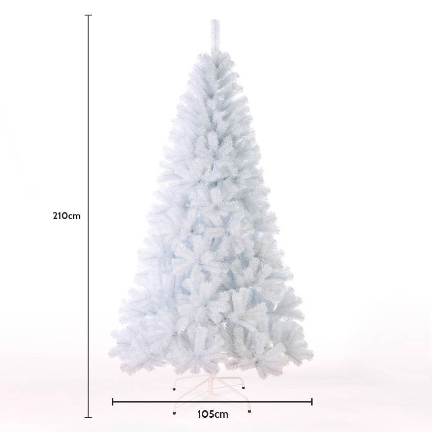 Albero di natale artificiale bianco 210 cm tradizionale Linköping