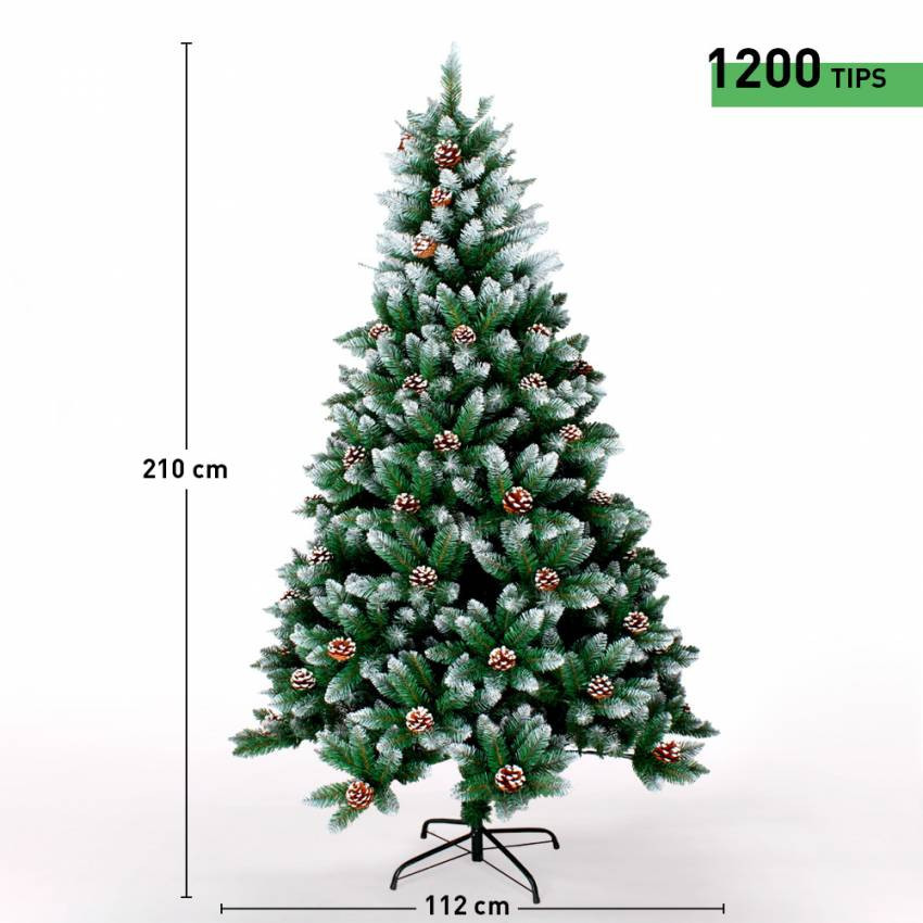 Albero di natale artificiale verde 210 cm effetto neve Helsingborg