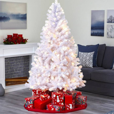 Albero di natale artificiale bianco 240 cm ecologico Lund