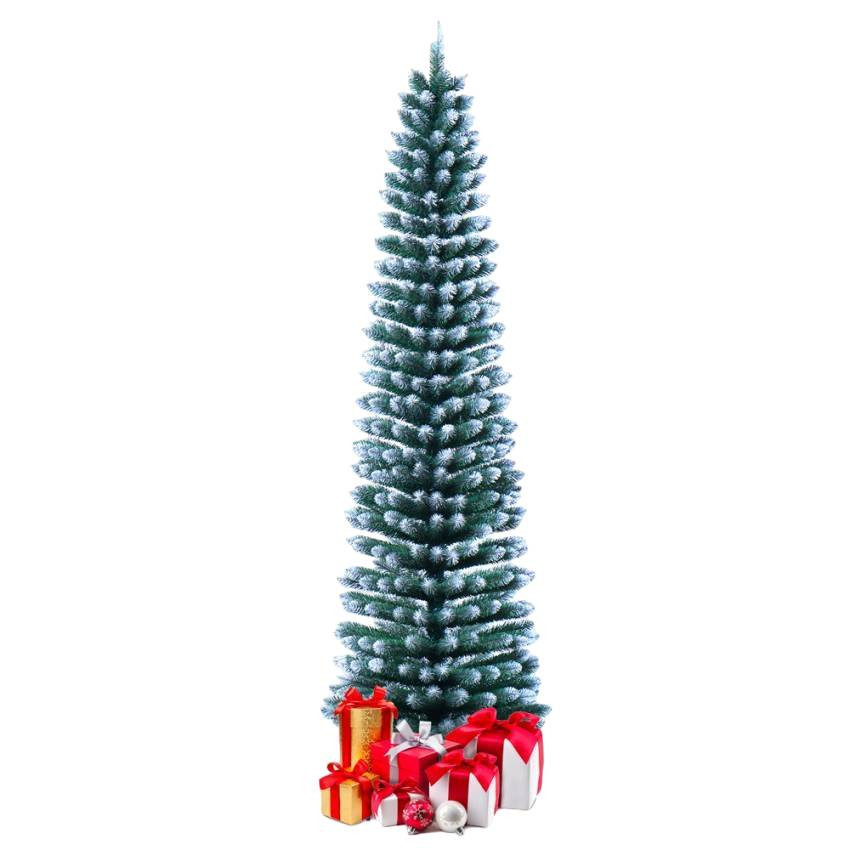 Albero di natale artificiale innevato 210cm slim poco ingombrante Umeå