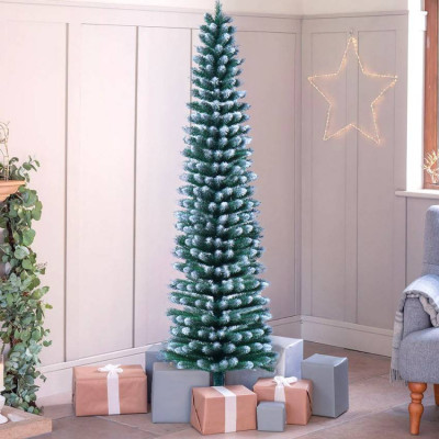 Albero di natale artificiale innevato 210cm slim poco ingombrante Umeå