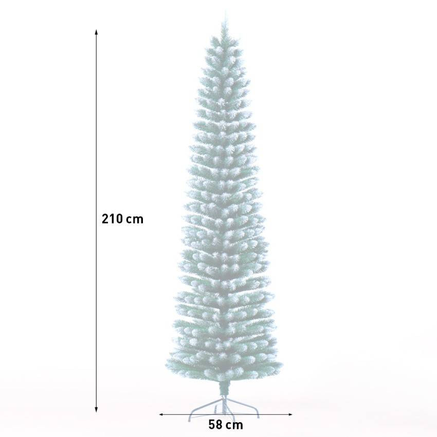 Albero di natale artificiale innevato 210cm slim poco ingombrante Umeå