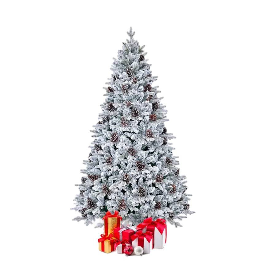 Albero di natale artificiale di 180 cm con neve e pigne Södertälje