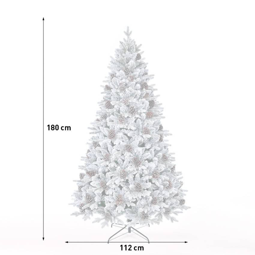 Albero di natale artificiale di 180 cm con neve e pigne Södertälje