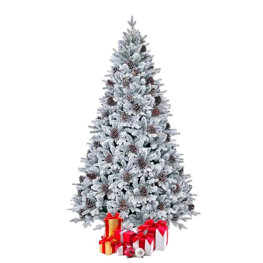 Albero di natale artificiale di 210 cm con neve e pigne Täby