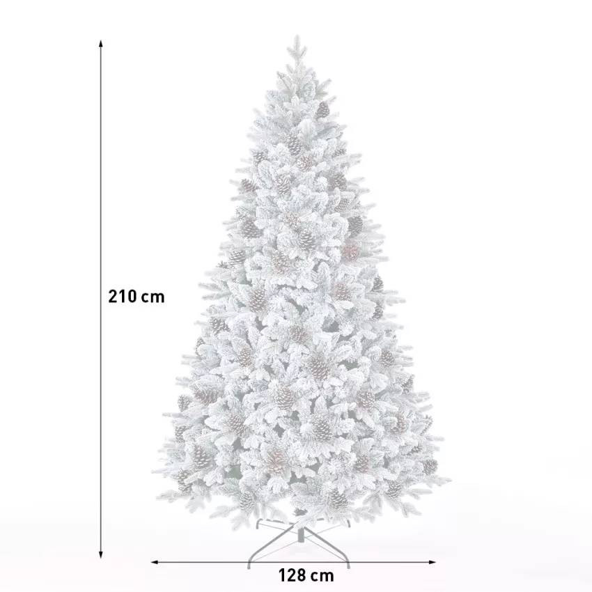 Albero di natale artificiale di 210 cm con neve e pigne Täby