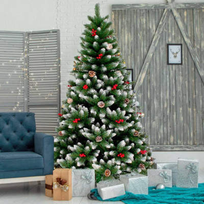 Albero di natale artificiale ecologico 210 cm decorazioni Luleå