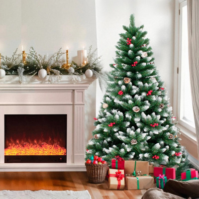 Albero di Natale artificiale 180 cm con decorazioni e base Stoccolma