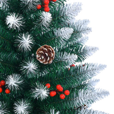 Albero di Natale artificiale 180 cm con decorazioni e base Stoccolma